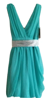 £23 • Buy Women’s Dress M/L Aqua Green Blue V Neck