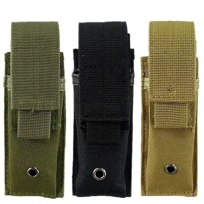 Military Flashlight Molle Pouch LED Torch Holster Waist Pack Bag Belt Carry Case • $6.99