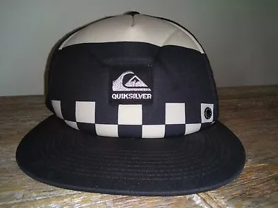 New Quiksilver Mens Trucker Hat Surfing Beach Lifestyle Brand Black & White Cap • $9.29