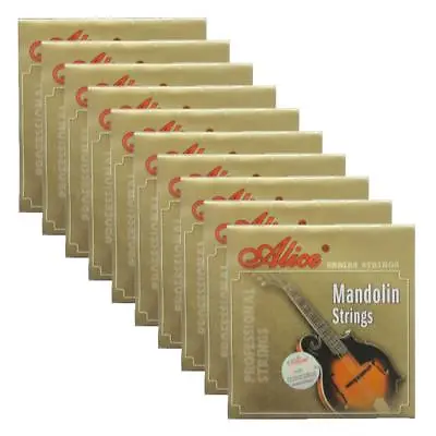 10Sets Alice Mandolin Strings Silver-Plated Copper Alloy Wound EADG  AM03 • $29.72