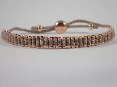 Links Of London Rgv Sterling Silver & Taupe Copper Cord Mini Friendship Bracelet • £48.19