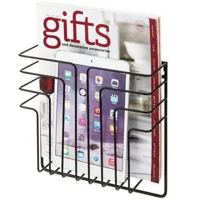 Modern Design Black Metal Wire Magazine And File Folder Holder Organizer Rack • $24.99