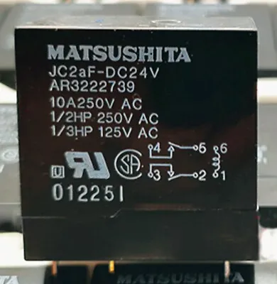 1PC Matsushita Relay JC2aF-DC24V AR3222739 Power Relay 10A 250VAC 6Pins • $9.85