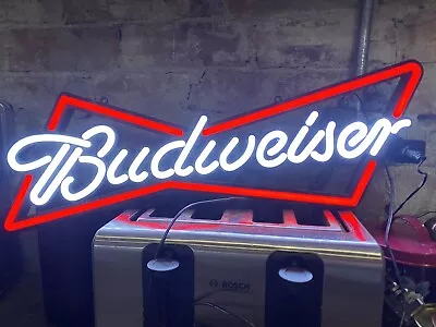 Bar Pub Light Up Budweiser Sign (plug In) 53cm X 17cm (plastic) • £21
