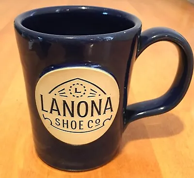 Deneen Pottery Stoneware Coffee Mug 10oz Navy Blue LANONA Shoe Co. 2016 • $9