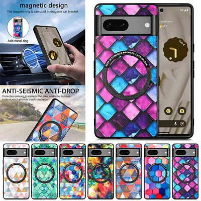For OPPO A16 A17 A78 Reno8 Shockproof Patterned Magnetic Hybrid Back Case Cover • $15.99