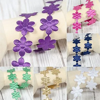 * Daisy * Flowers Trim Satin Lace Ribbon CRAFTS Scrapbook Crafts Sewing Daisies • £1.99