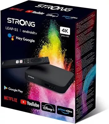 STRONG Leap-S1 Smart Box Android TV Streaming Media Player 4K Ultra HD Streamin • £24.99