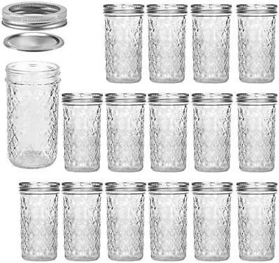 Mason Jars 12 OZ  Canning Jars Jelly Jars With Regular Lids Ideal For Jam Hon • $35.05