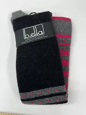 B. Ella Womens Socks Cashmere Wool Angora Blend Belle Shoe 5-10 Black Pink Gray • $16.99