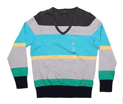 Tommy Hilfiger Youth Pullover Sweater Size XL Multicolor Cotton Blend V-Neck • $19.95