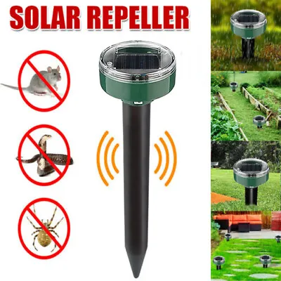 Ultrasonic Solar Cat Dog Repellent Fox Pest Scarer Deterrent Repeller For Garden • £5.49