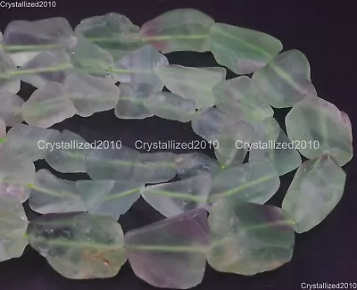 Natural Fluorite Gemstone Large Rough Baroque Nugget Loose 10mm - 14mm Beads 15  • $13.58