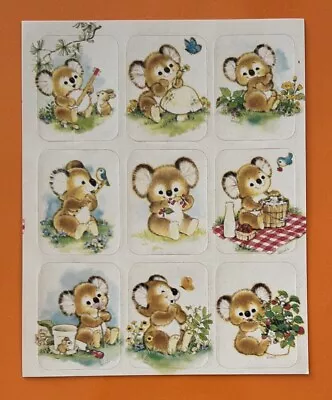 Vintage 80s Stickers Gibson Kirby Koala Full Sheet • $9.90