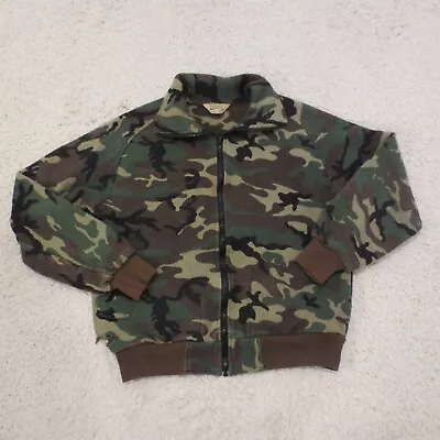 VINTAGE Cabelas Jacket Mens Medium FIT Woodland Camo Full Zip Skate 90s • $7.50