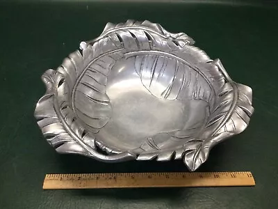 Vintage ARTHUR COURT 1999 Palm Leaf Cast Aluminum Serving Bowl • $24