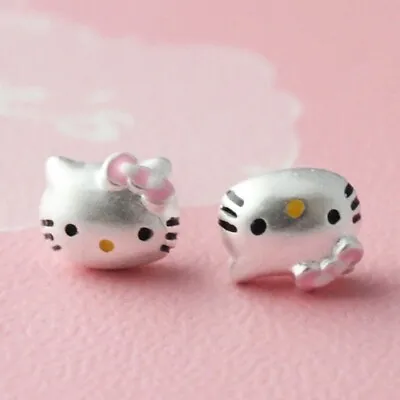 $10.37 • Buy 925 Sterling Silver Hello Kitty Stud Earrings 