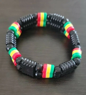 $3.99 • Buy Rasta Beads Color Bracelet Jewelry Rastafari Stretch Rastafarian Jamaica Africa