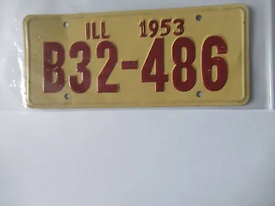 Miniature License Plate 4 X 2-1/2   Metal Antique Collectible Ill 1953 • $4.99