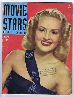 1945 Movie Stars Parade Betty Grable Vg+ 4.5 Incomplete  Nice Very Neat Magazine • $14.99