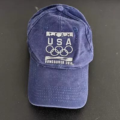 Vancouver Olympics Team USA 2010 Denim Blue Strapback Cap Hat • $14.54