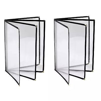 2PCS Menu Covers 8.5  X 11  Restaurant Menu Holder 4 Page 8 View Transparent Men • $24.99