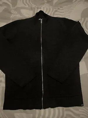 Men’s M&S Full Zip Cardigan Charcoal Size XL Long Length • £15