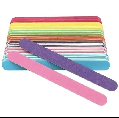 24pc Medium Fine Grit Nail Files Emery Board Buffing Manicure Beauty Pack Set • £2.99