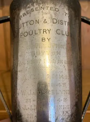 1943 Sutton Poultry Club Vintage Silver Plate Trophy Trophies • $50.52