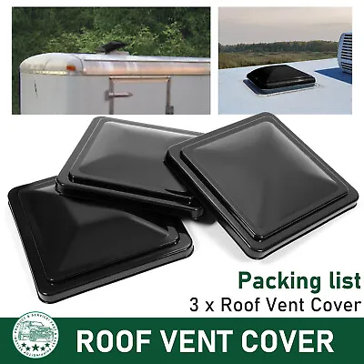 Black 3 Pcs 14  X 14  Replacement Roof Vent Cover Camper RV Trailer Ventline • $23.50