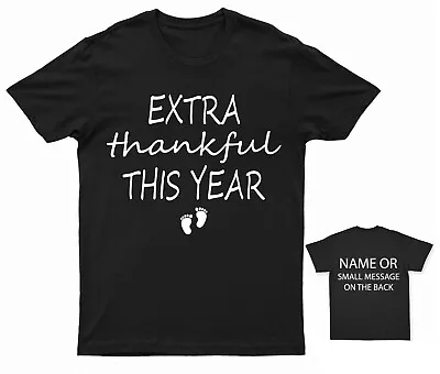 Extra Thankful This Year T-Shirt Twins  Pregnancy Announcement Expecting Baby Bu • £13.95