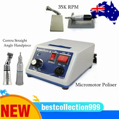 Dental Lab Marathon 35K RPM Micromotor Poliser + Contra Straight Angle Handpiece • $134