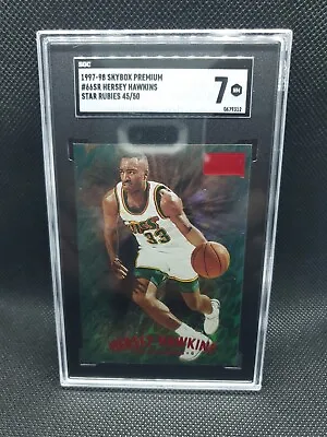 1997-98 Skybox Premium #66sr Hershey Hawkins Star Rubies 45/50 Sgc 7 • $800