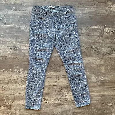 Cabi Womens Size 10 Camouflage Print Jegging Full Length Blue/Gray • $18