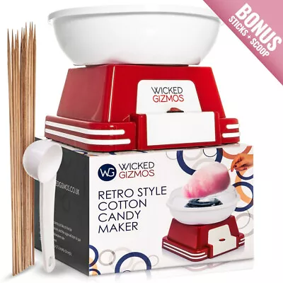 Red Cotton Sugar Candy Floss Maker Machine Red Electric Portable Home Party  • £136.94