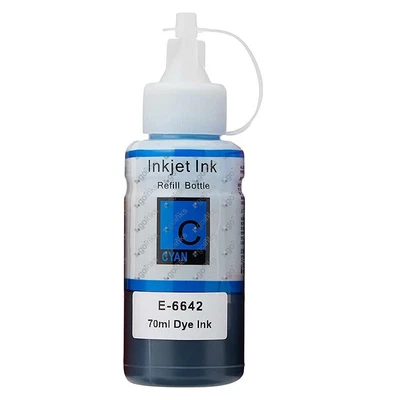 £5.30 • Buy 1 Cyan Ink Bottle 70ml To Replace Epson EcoTank T6642 Compatible / Non-OEM 