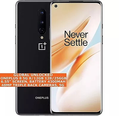 ONEPLUS 8 5G 8/12gb 128/256gb Octa-Core 6.55  HDR Fingerprint NFC Android 10 LTE • $758.48