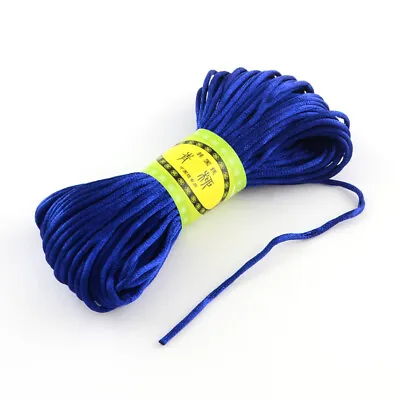 £3.29 • Buy 20m Dark Blue Rattail Satin Cord 2mm - Kumihimo Macrame Chinese Knot - P00906