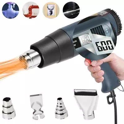 LCD Display Temperature Heat Gun Hot Air Wind Blower Power Heater 4 Nozzles Set • $9.99