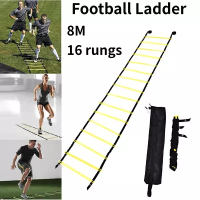 8M Agility Speed Sport Training Ladder Soccer Fitness Boxing 16 Rungs & Bag AU • $15.98