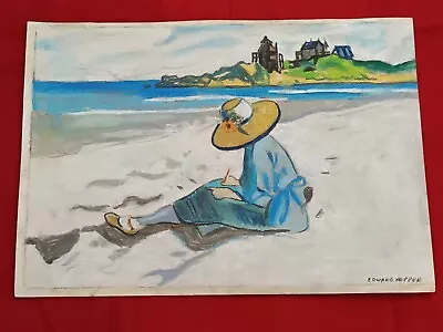 Edward Hopper Drawing On Paper (Handmade) Signed And Stamped Mixed Media. • $100