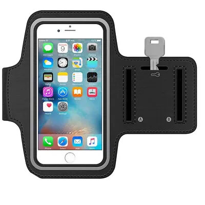 Sportband For IPhone 5 5C 5S SE (Black) Water Resistant Stretchable Arm Slots • £6.49
