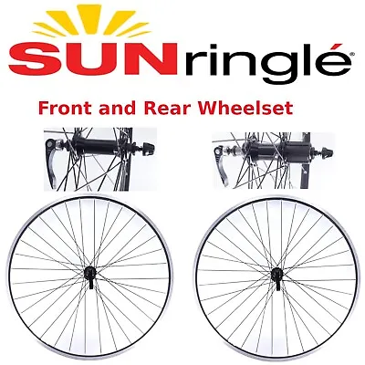 Sun Ringle CR-18 700c Front & Rear-Cassette (135) Hybrid Bike Wheelset Black • $129.75