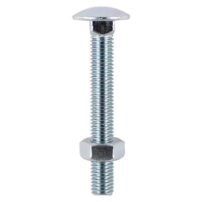 M10 Cup Square Carriage Bolt Hex Nut Timber Dome Head Coach Screw Zinc Plated • £2.76