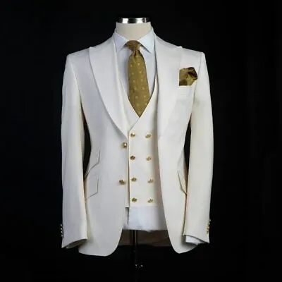 Men's Suits Wedding Formal Groom Tuxedos Blazers Prom Dinner Suits Peak Lapel • $125.99