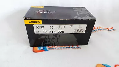 New Mirka 17-315-220 S-Carat 5  5 H PSA 220 Grit Sanding Disc - 100Pcs. • $17.99