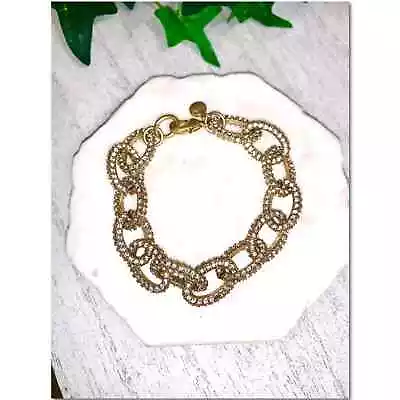 J. Crew Gold And Pave Crystal Link Bracelet EUC • $25