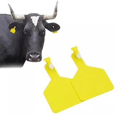 4.3l 3w Cattle Ear Tags Blank Cows One-piece Z Type L Animal Yellow 50pcs (4.4 • $35.23