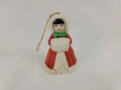 Vintage Jasco Mrs. Claus Christmas Ornament Home Decor Bell - Wool Trim • $8