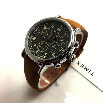 Men's Timex Standard Chronograph Brown Leather Watch TW2V27500 • $107.10